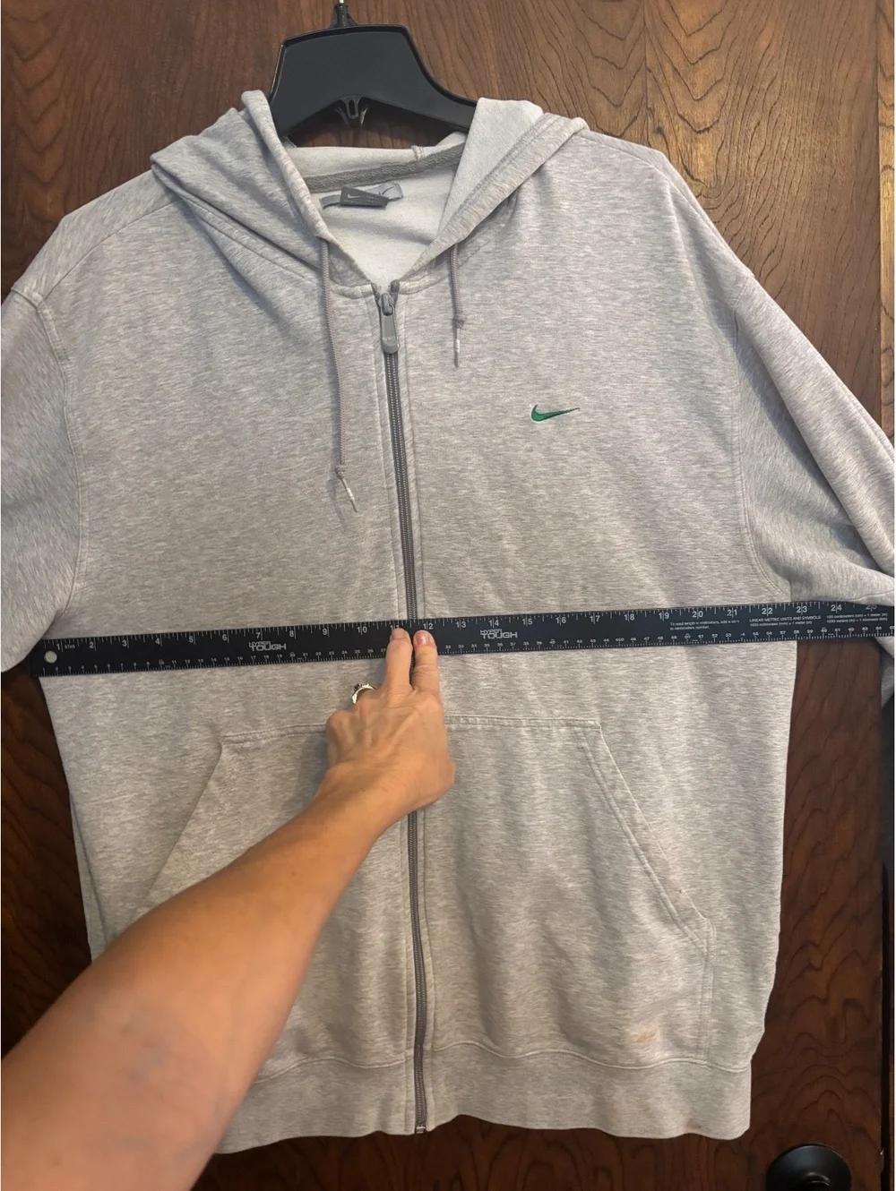 Nike Gray Baseball Zip-Up Hoodie Sweatshirt Size Large